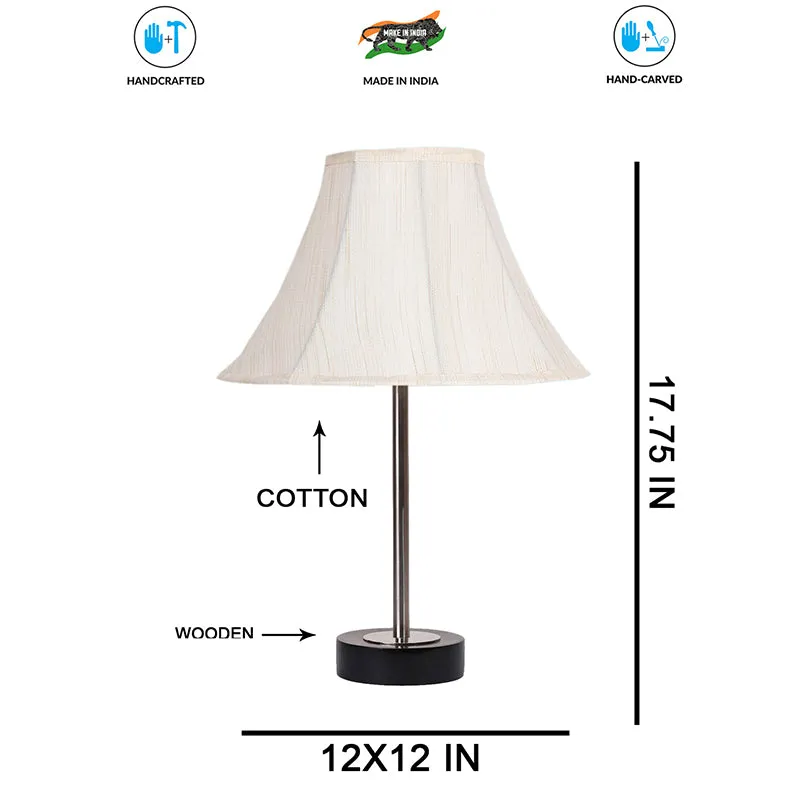 Ceylon Arc Rodin Wooden Table Lamp - OffWhite,Silver,Black media 7