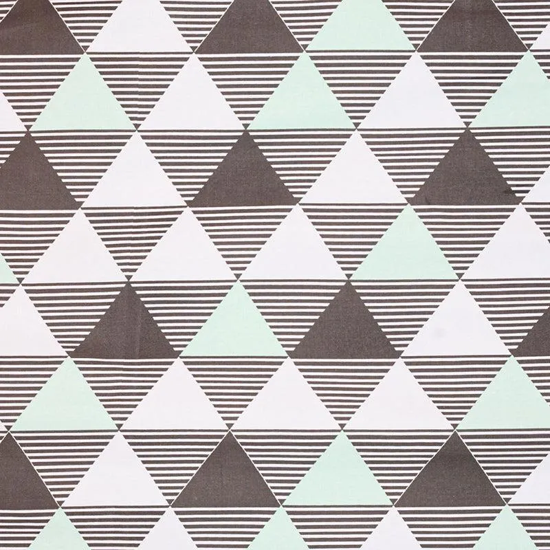Euclidean Elite Geometric Cotton Diwan Set - Grey & Green media 4