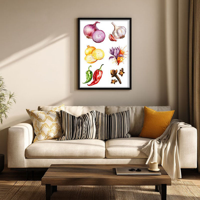 Allium Bouquet Framed Canvas Wall Painting