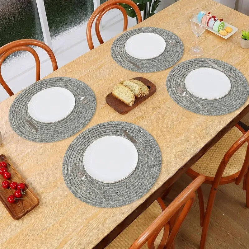 Onyxa Silver Round PVC Table Mats - Set Of Four media 1