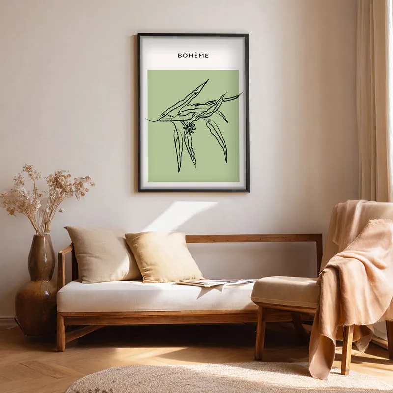 Calm Foliage Canvas Wall Painting With Black Frame media 1