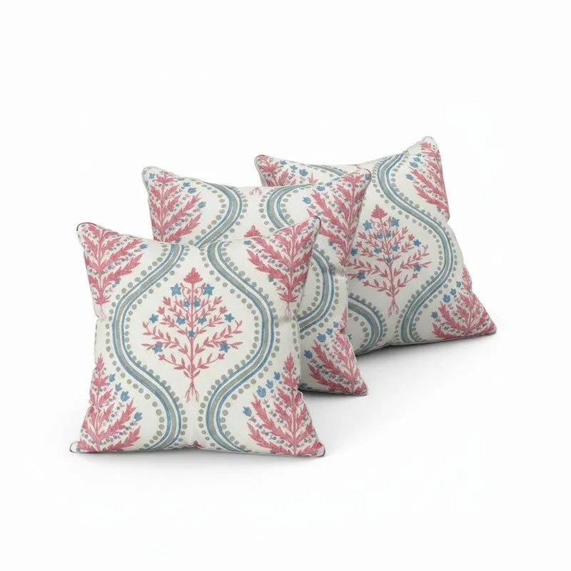 Paisley Motif White & Red Cushion Cover Set - Set Of Three media 4