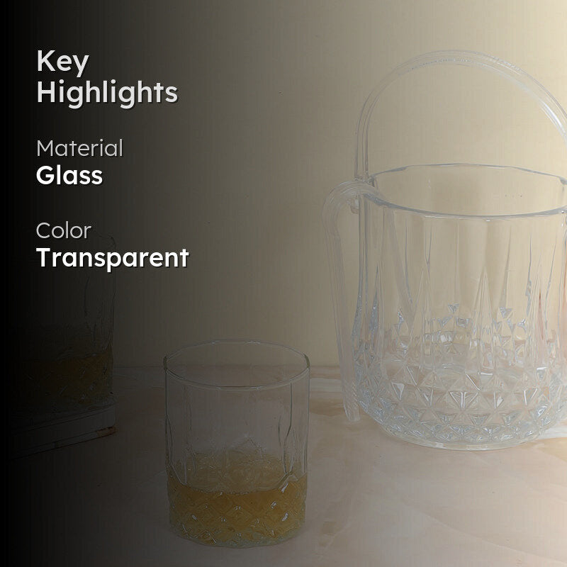 Rego 1000 ML Ice Bucket With 200 ML Glass And Tong - Four Piece Set media 2