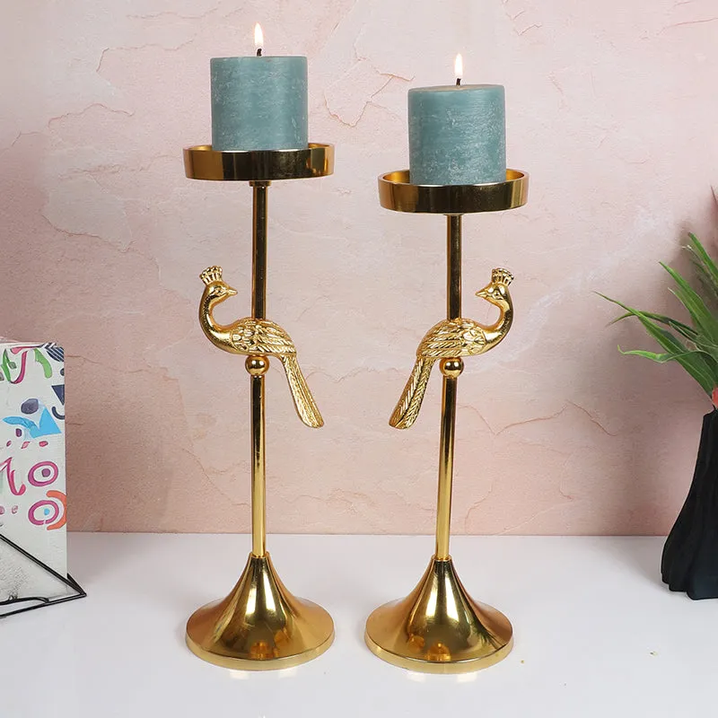 Peacock Plume Tea Light Holder media 1