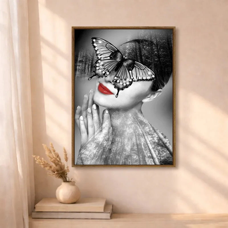 Winged Elegance Canvas Wall Art With Frame media 4