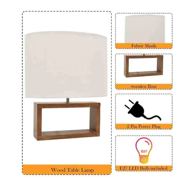 Audace Fabric Table Lamp - White,Brown media 6