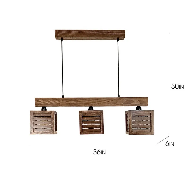 TriFrame Wooden Ceiling Lamp - Brown media 8