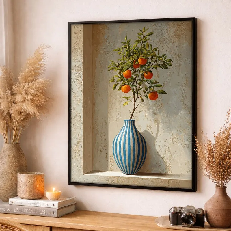 Amber Orchard Canvas Wall Painting - Black Frame media 3