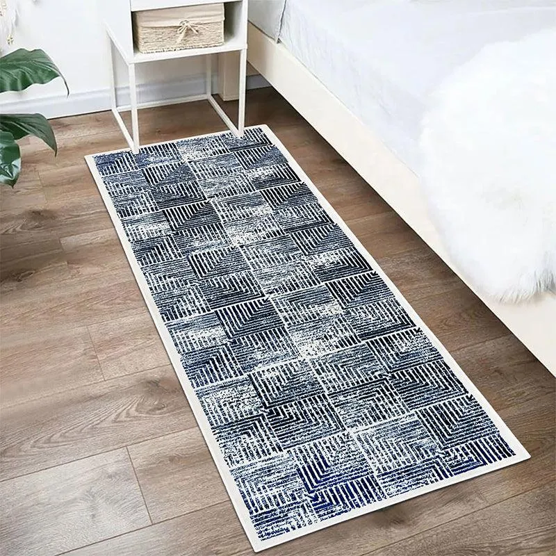 Merca Non-Anti Skid Nylon Runner Rug - Blue media 1