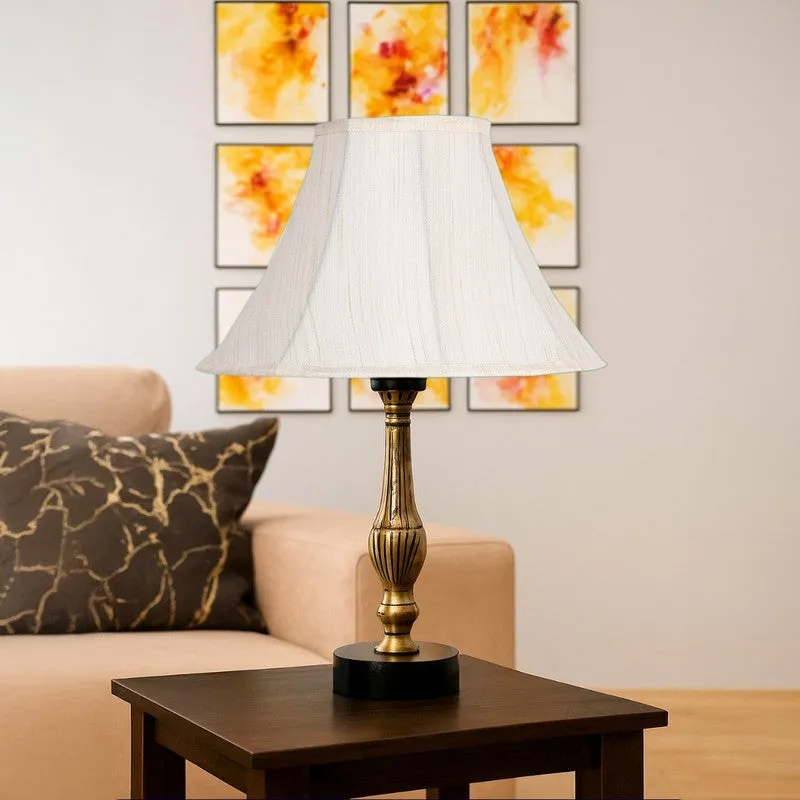 Aurelo Veno Wooden Table Lamp - OffWhite media 4