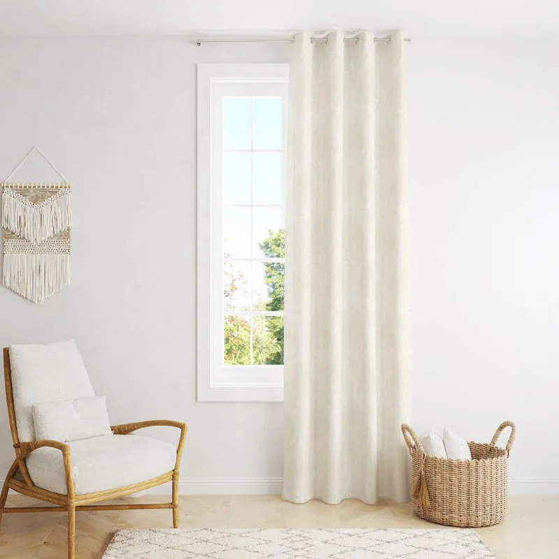 European Baroque Floral Single Curtain (White) media 1