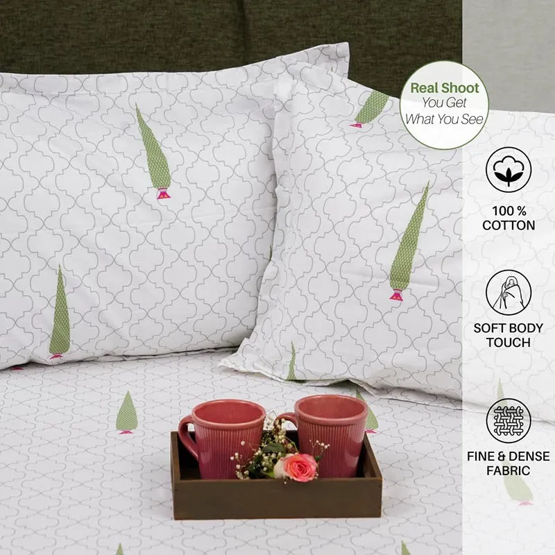 Urban Space Palm Fir Cotton Bedsheet - 200 TC media 5