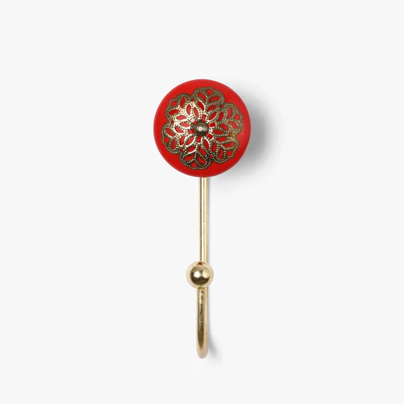 Red Flora Filigree Wall Hook media 3