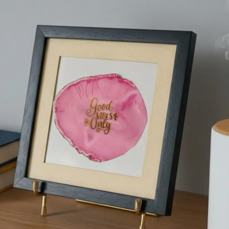 Good Vibes Only Agate Showpiece - Pink media 4