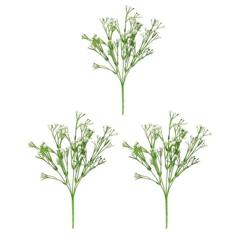 Faux Millet Grass Flower Bunch - White media 4