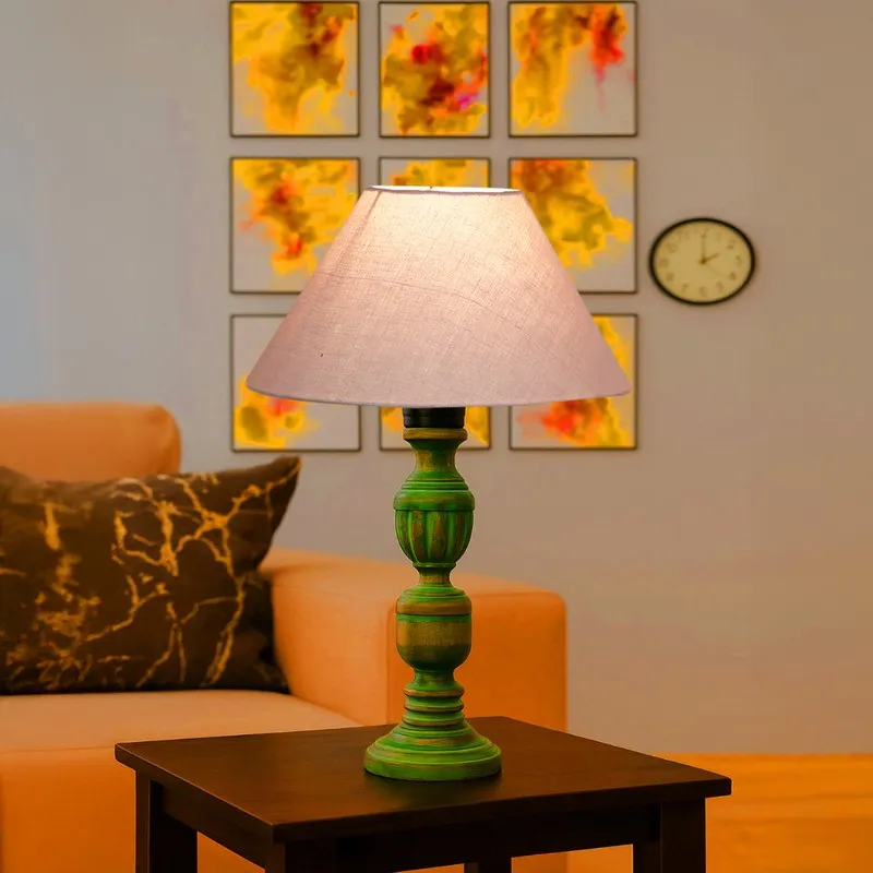 Arvello Liora Wooden Table Lamp - Grey media 3