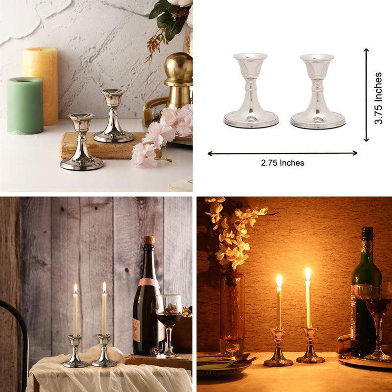 Ottista Taper Candle Holder (Silver) - Set Of Two media 5