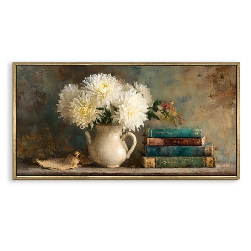Bookish Breeze Canvas Wall Painting With Frame media 3