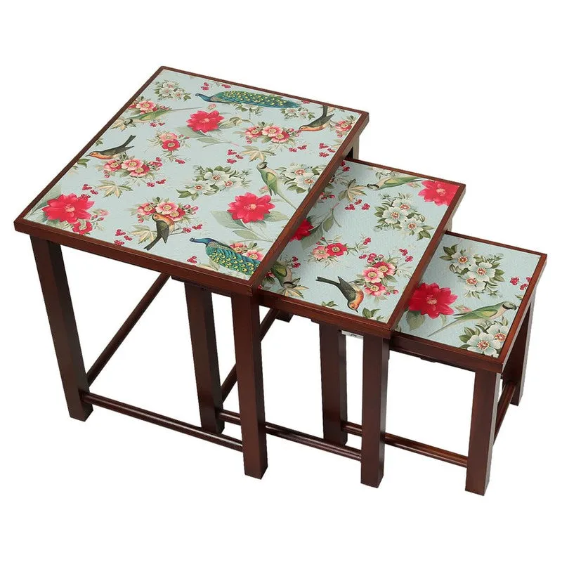 India Circus Teak Wood Garden Nesting Stool - Set Of Three media 3