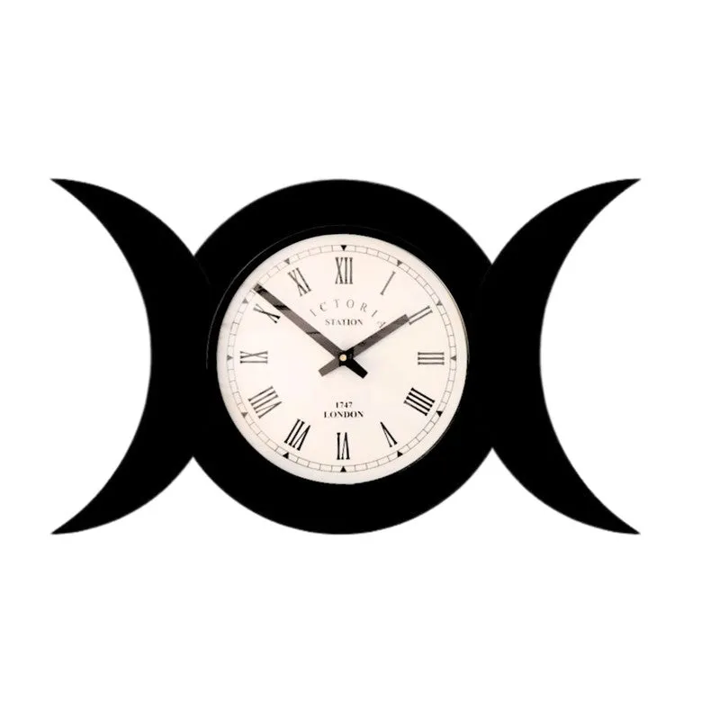 Lunar Steel Analog Wall Clock - Black media 4
