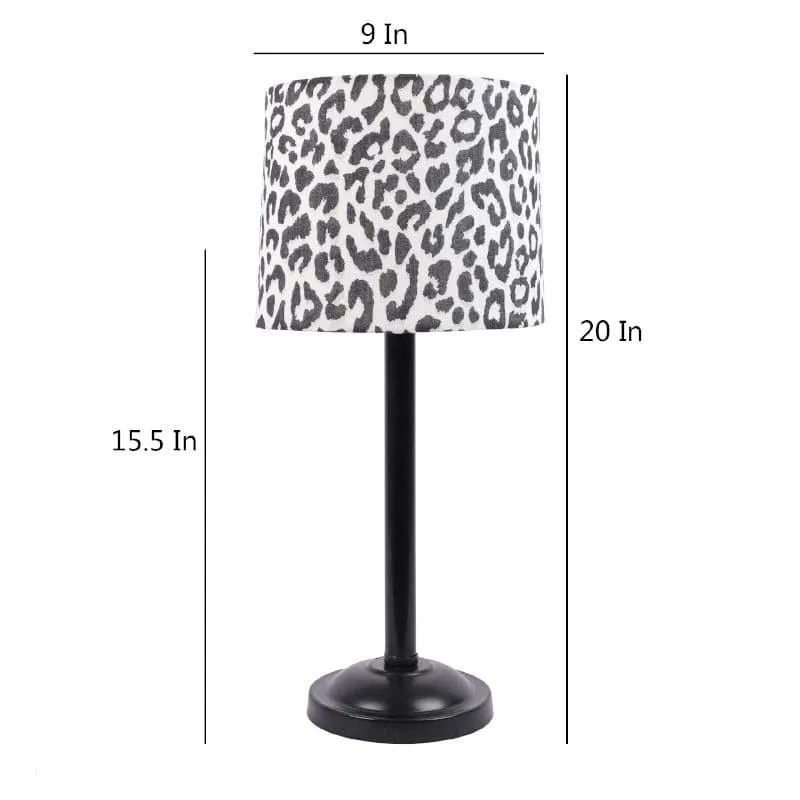 Leopard Hide Monroe Fabric Table Lamp - Black,White media 5