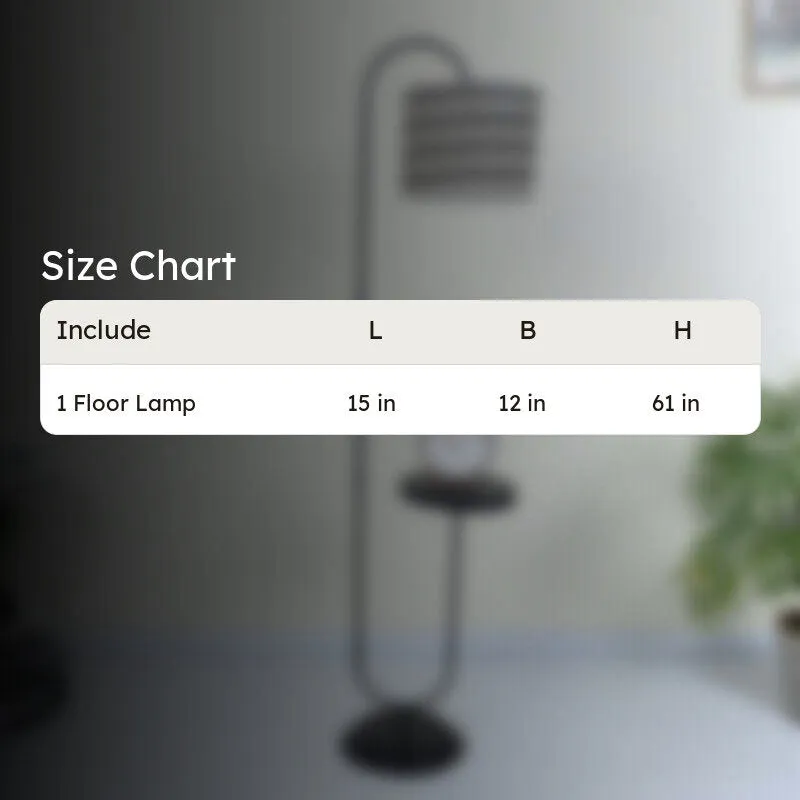 Chevronic Printed Arched Floor Lamp With Shelf media 5