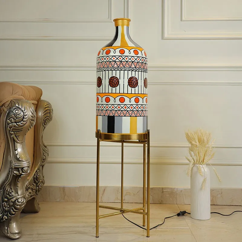 Aria Lumina Hand Painted Metal & Glass Floor Lamp media 4