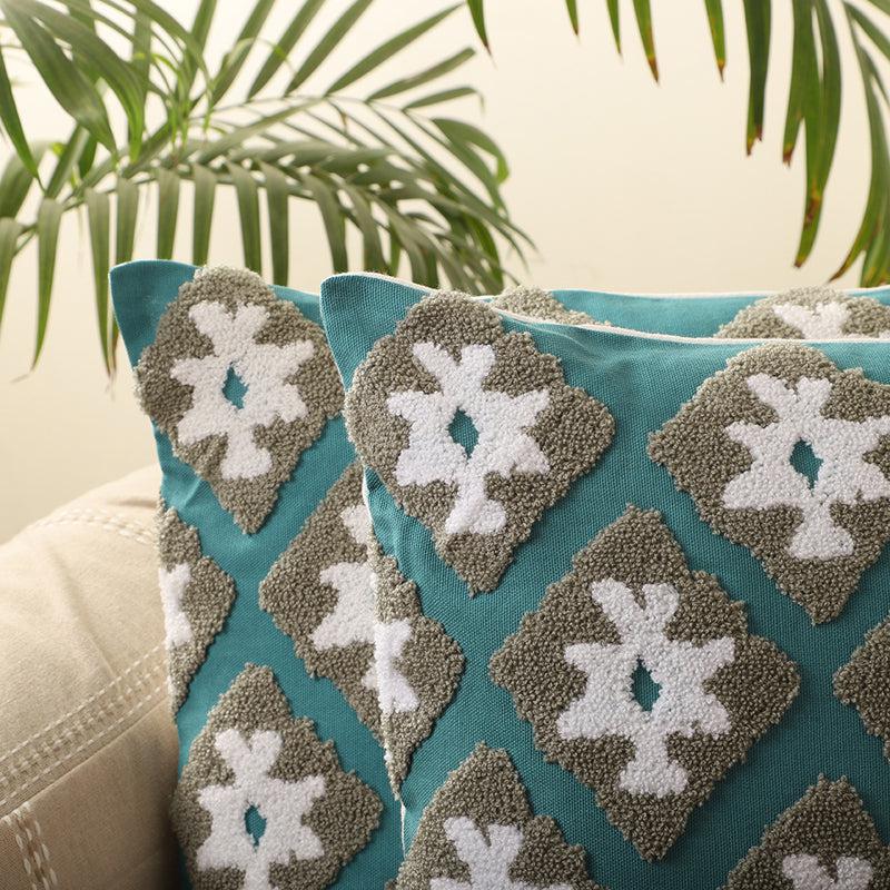 Verse & Rhythm Tufted Cotton Cushion Cover - Set Of Two media 3