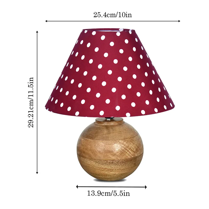 Polka Orb Fabric Table Lamp - Red,White,Brown media 6