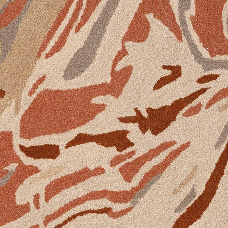 Ala Hand Tufted Abstract Wool & Nylon Carpet - Rust Brown media 4