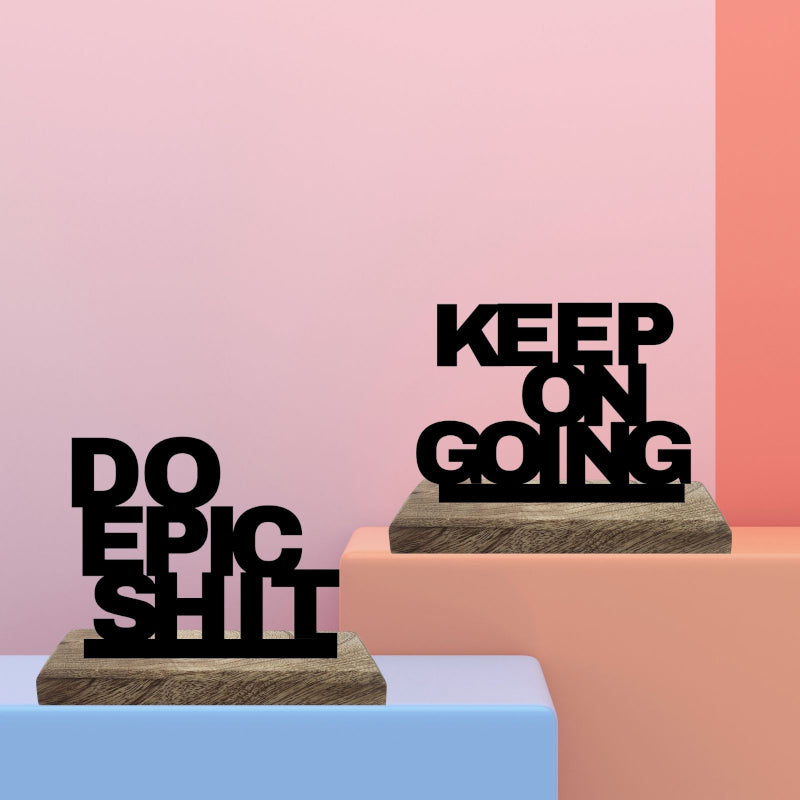 Epic Endeavors Typography Showpiece - Set Of Two