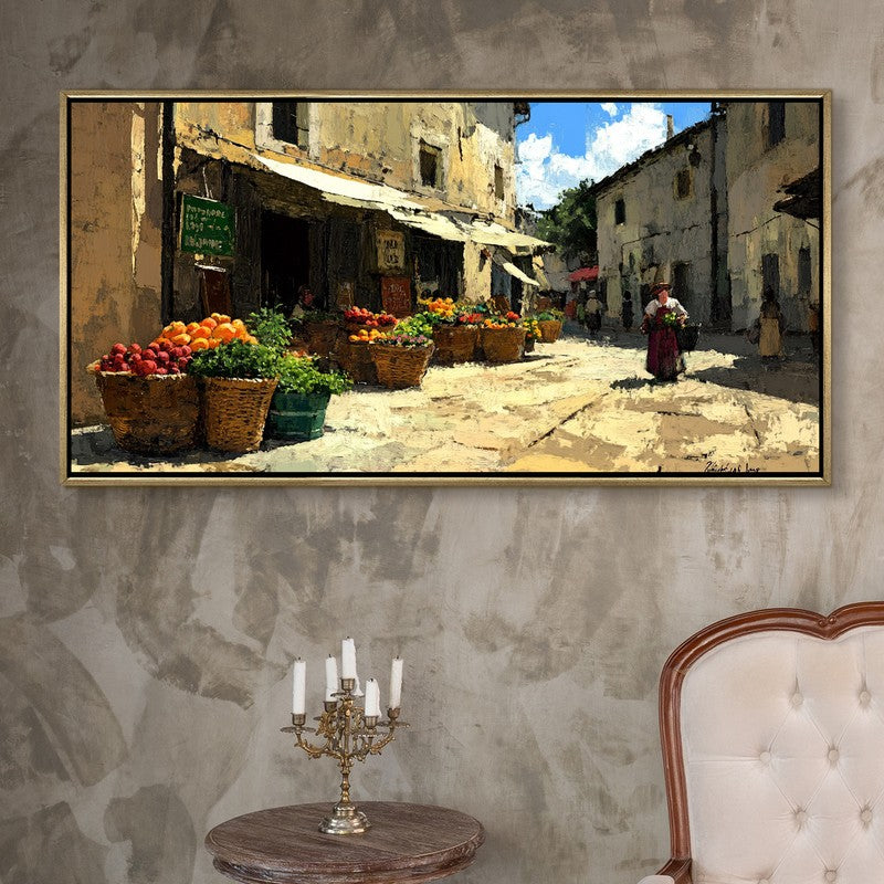 Earthen Canvas Wall Painting With Frame