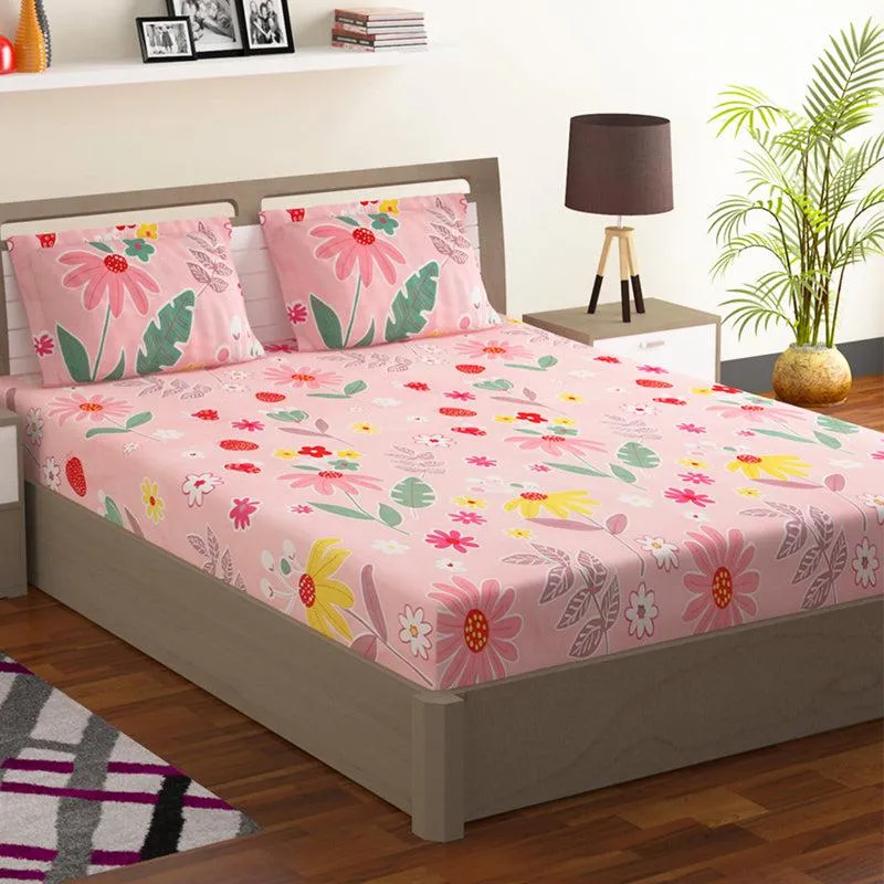 Jagvi Floral Microfiber Bedsheet - 110 GSM media 3