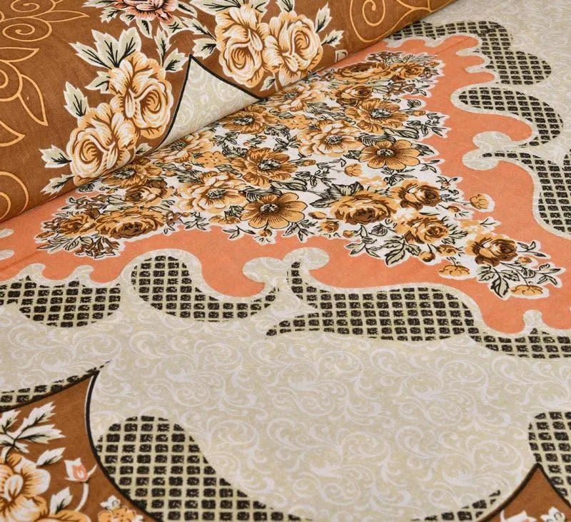 Yashita Printed Cotton Bedsheet (Brown) - 160 TC media 5