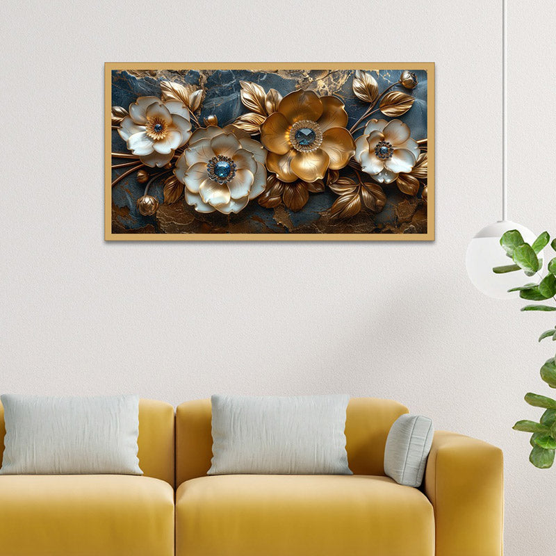 Kismet Metallica Flora Canvas Wall Painting