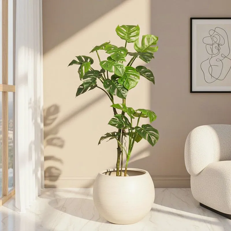 Monever Artificial Monstera With Black Plastic Pot - 6 Feet media 1