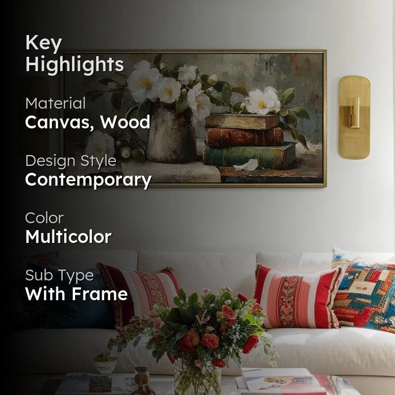 Blooming Canvas Wall Painting With Frame media 2