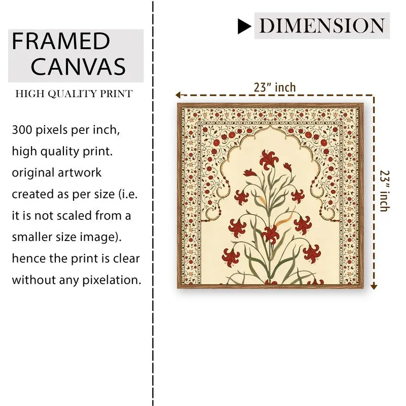 Folk Flora Canvas Wall Art With Frame media 9