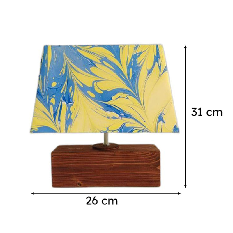 Marbling Glow Handpainted Fabric Table Lamp - Multicolor media 9