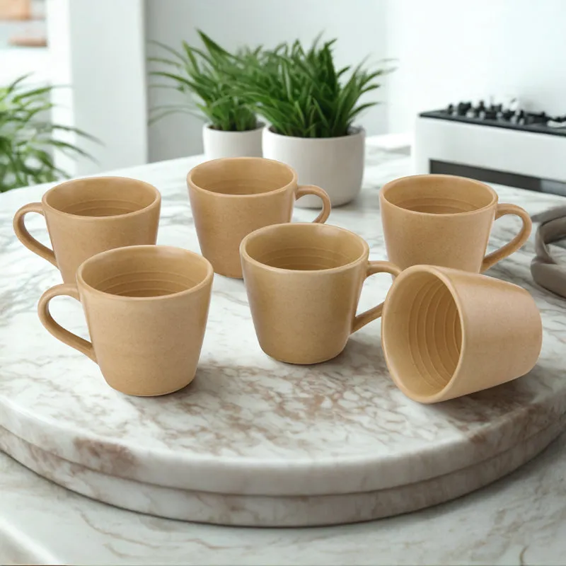 Tassa Ceramic Tea Cup (175 mL Each) - Set of Six media 1