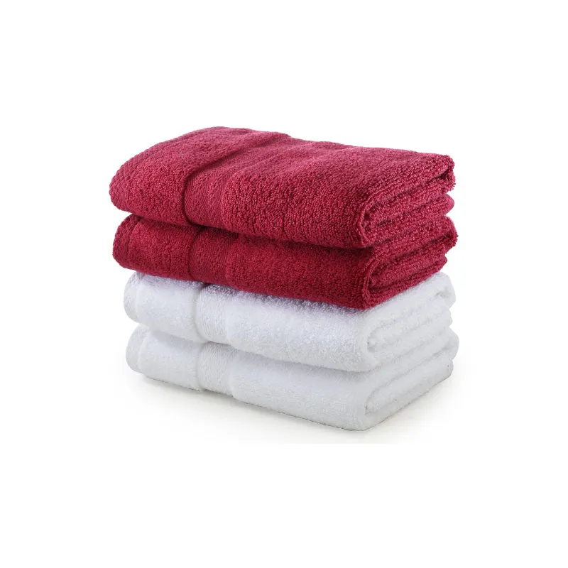 Miorah Hand Towel (White & Red) - Set Of Four media 4