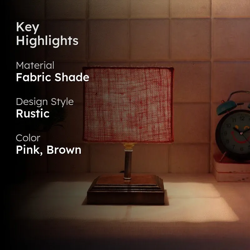 Pinkzie Fabric Table Lamp - Pink,Brown media 2