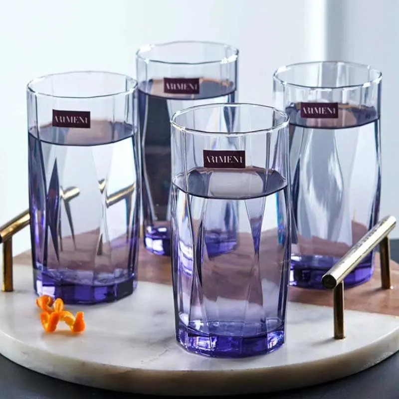 Asscher Tall Glass (400 ml ) - Set Of Four media 1