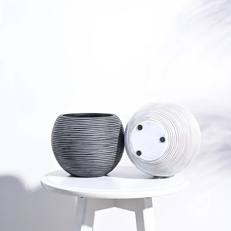 UGAOO Planter Vase Ball Rib - Ivory media 5