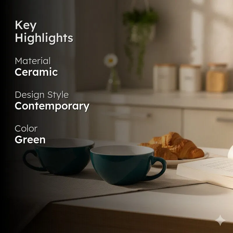 Royal Ceramic Coffee Mug (320 mL Each) - Set Of Two media 2