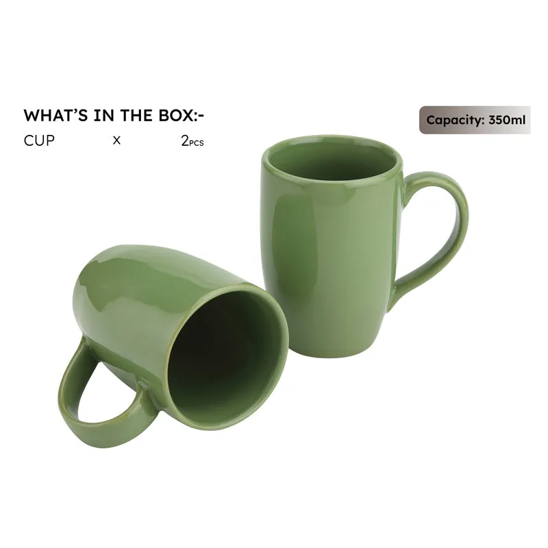 Kopi Ceramic Coffee Mug (Green/350 mL Each) - Set Of Two media 5