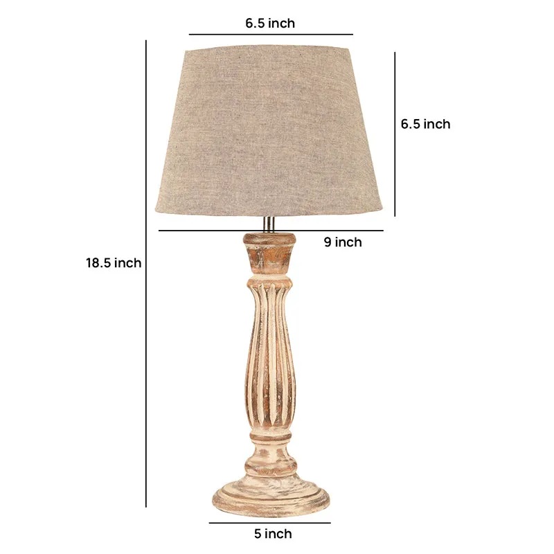 Whittle Cone Cotton Table Lamp - Grey media 5