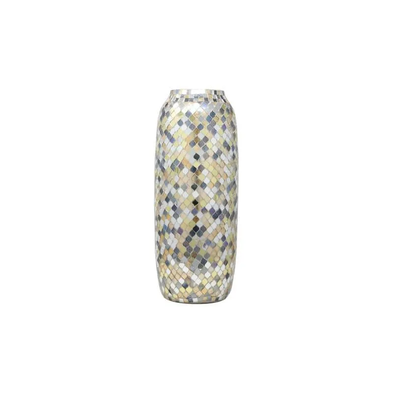 Garnet Mosaic Tall Vase - Silver media 4