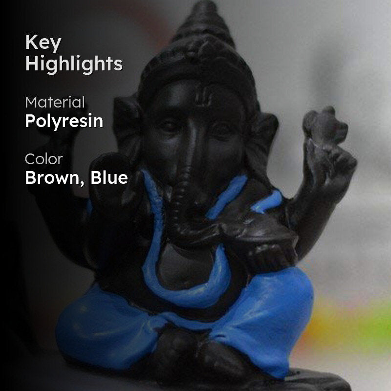 Lord Ganapathi Smoke Fountain - Blue & Black media 2