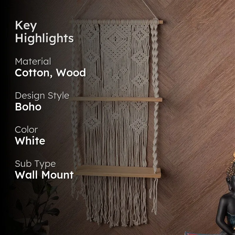 Neeja Macrame Wall Shelf media 2